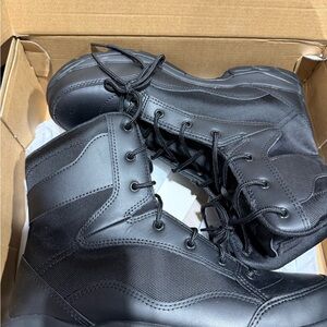 Black Tactical work boots. Steel toe size 10.5